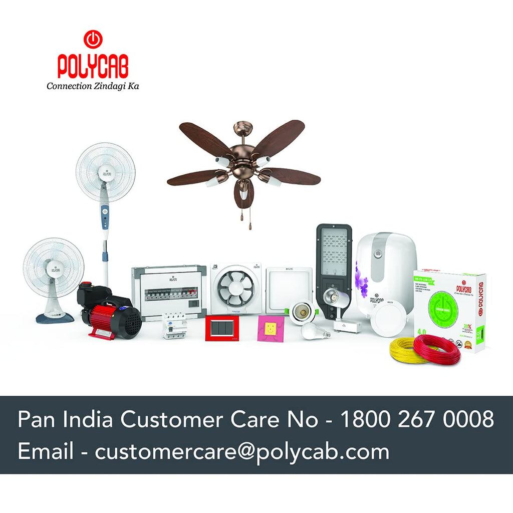 Polycab Divina Underlight Ceiling Fan 1200mm with colour Antique Rosewood Copper