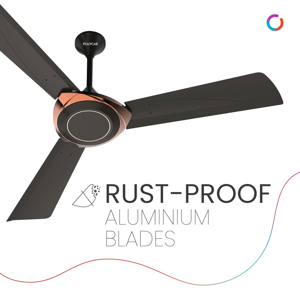 Polycab Superb Neo 1200 mm High Speed Ceiling Fan ?Jaco Bean Bronze Gold?
