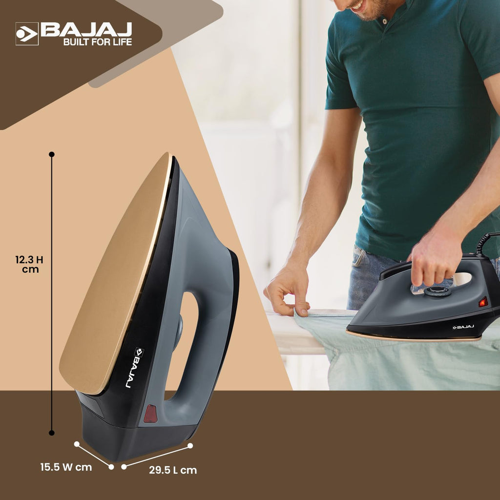 Bajaj Herculo 1100 Watts Dry Iron (Black & Grey)