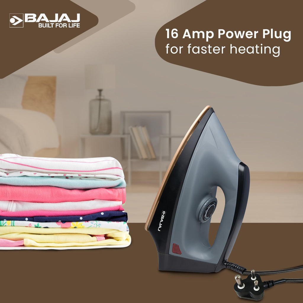 Bajaj Herculo 1100 Watts Dry Iron (Black & Grey)