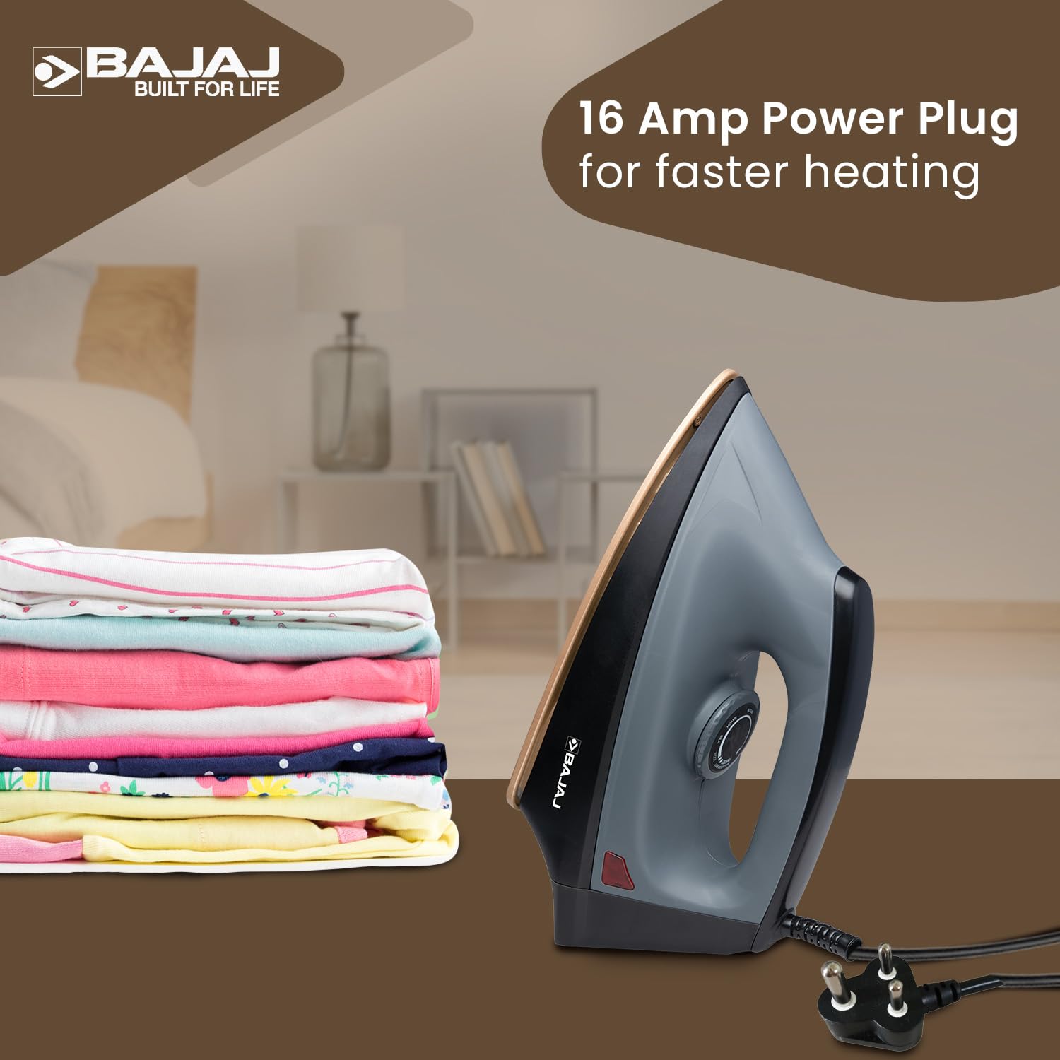 Bajaj Herculo 1100 Watts Dry Iron (Black & Grey)