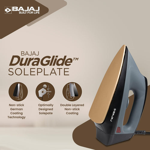 Bajaj Herculo 1100 Watts Dry Iron (Black & Grey)