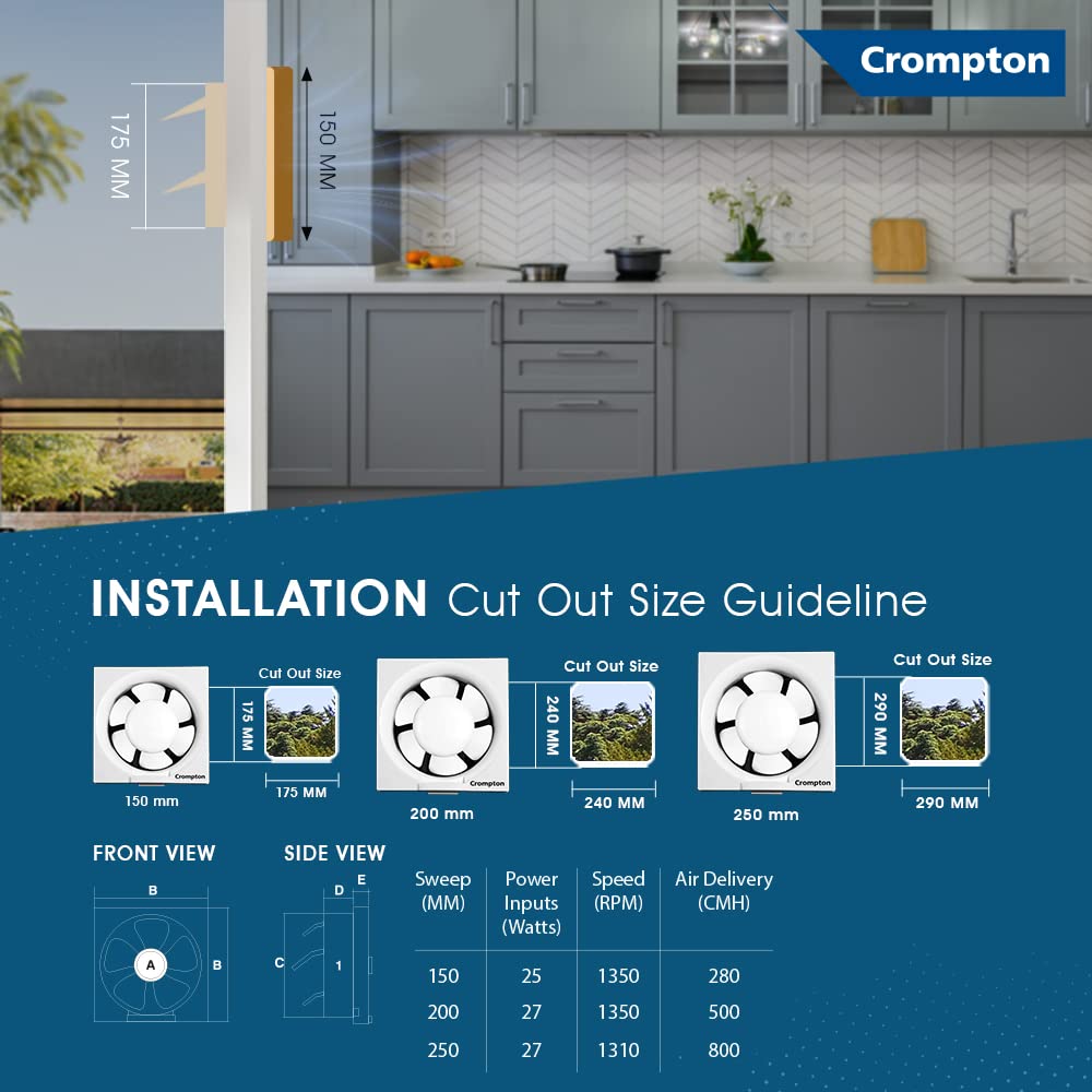 Crompton Brisk Air Neo 250 mm Exhaust Fan  (White)