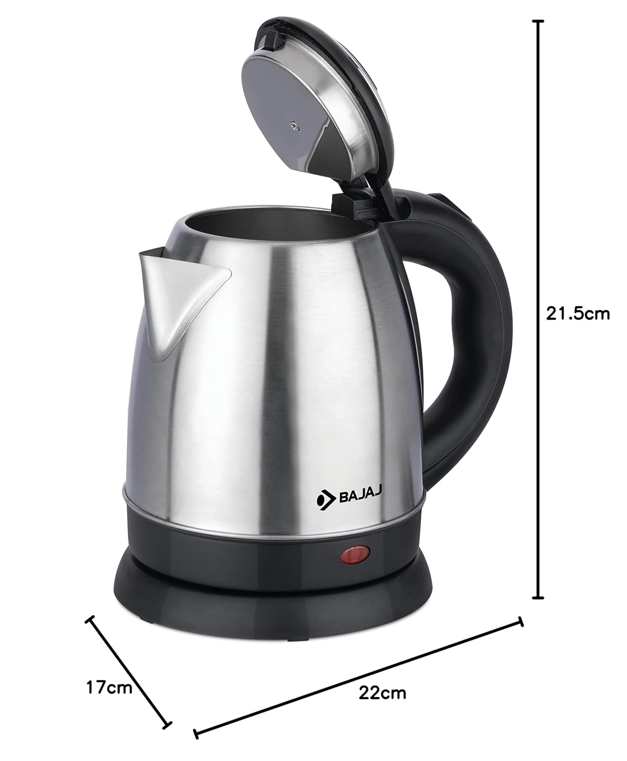 Bajaj Ktx 1.2 Litre Dlx Electric Kettle 1350W With Stainless Steel Body (Black)