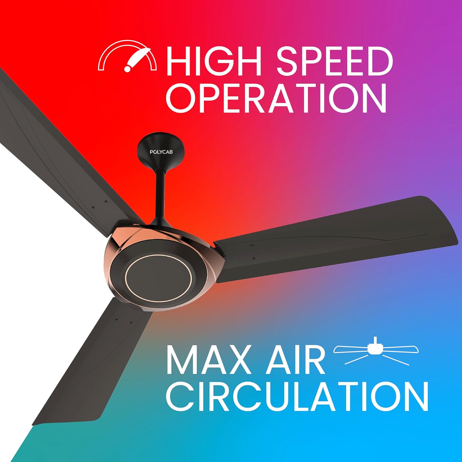 Polycab Superb Neo 1200 mm High Speed Ceiling Fan ?Jaco Bean Bronze Gold?