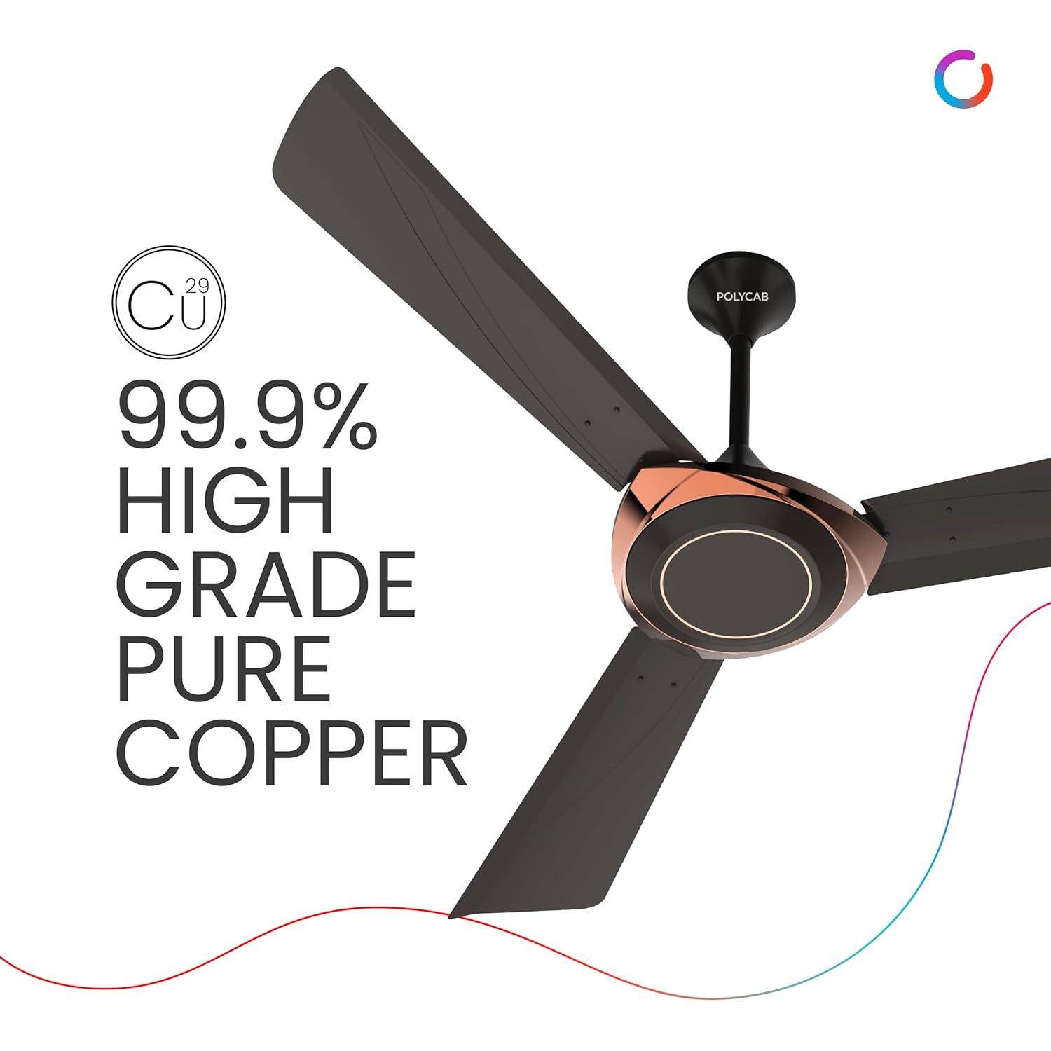 Polycab Superb Neo 1200 mm High Speed Ceiling Fan ?Jaco Bean Bronze Gold?