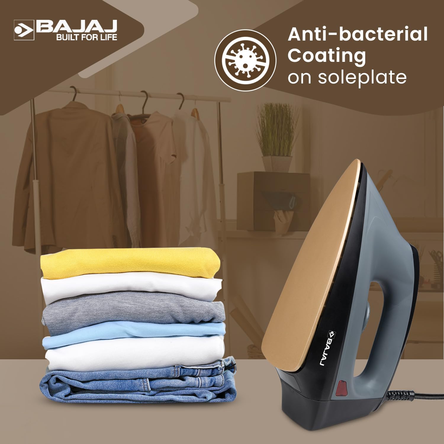 Bajaj Herculo 1100 Watts Dry Iron (Black & Grey)