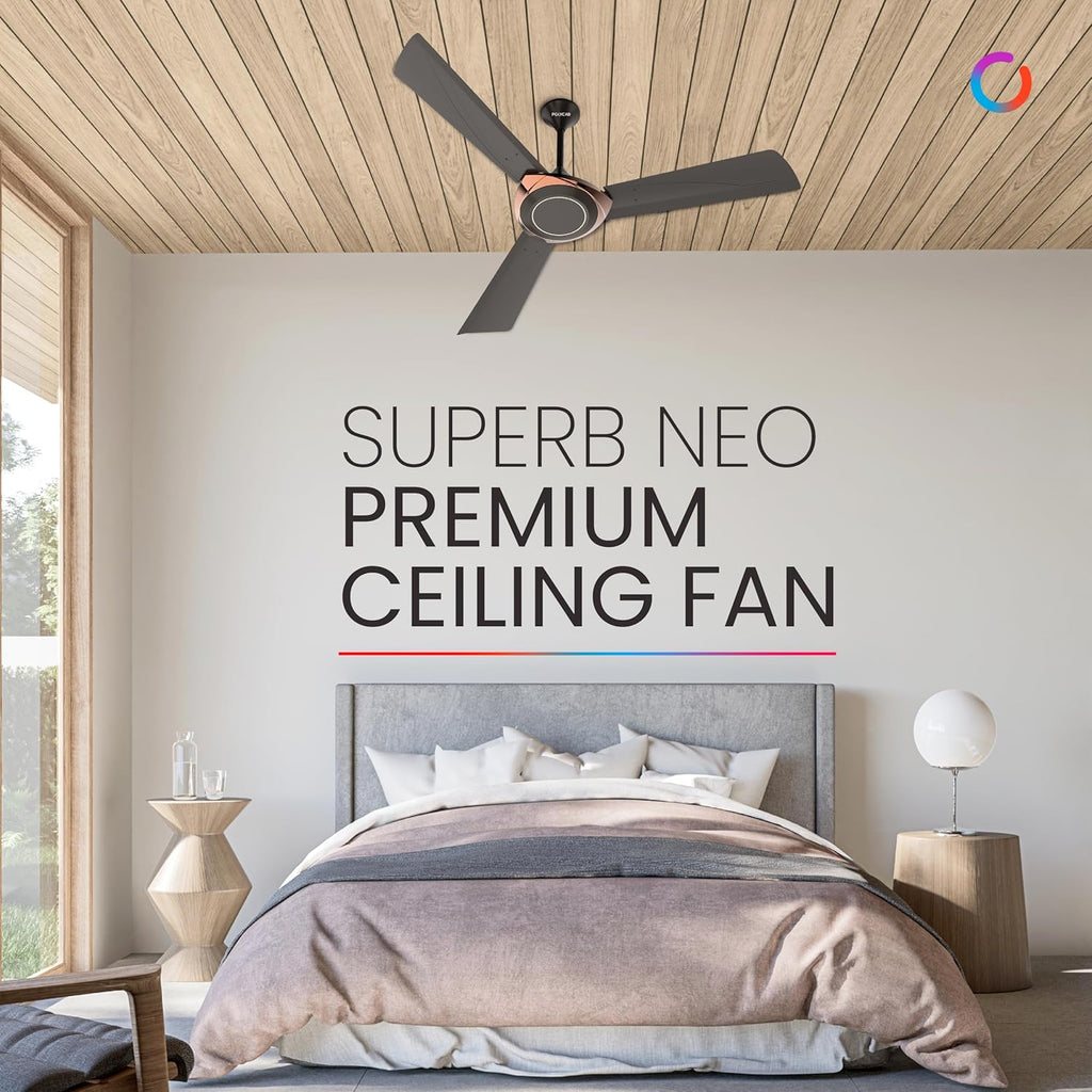 Polycab Superb Neo 1200 mm High Speed Ceiling Fan ?Jaco Bean Bronze Gold?