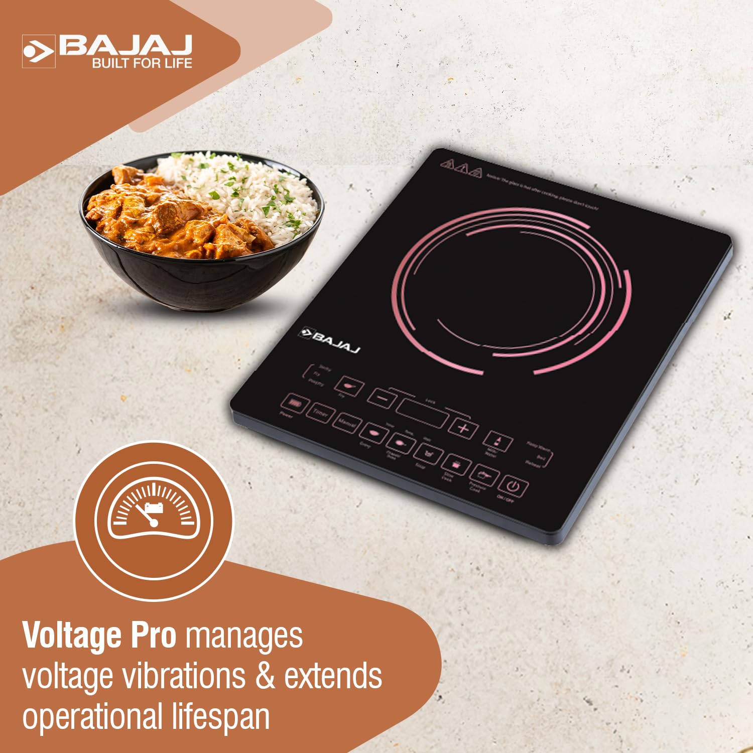 Bajaj ICX 200FP 2000 Watt Induction Cooktop Digital Display (Black)