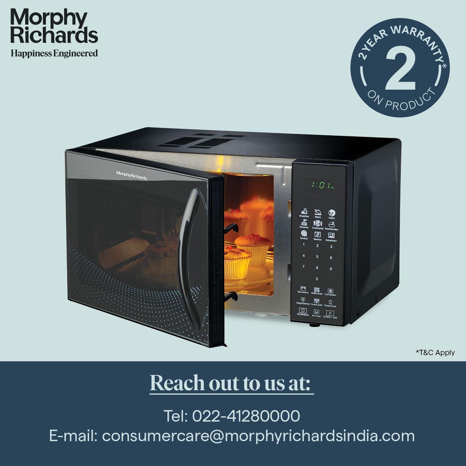 Morphy Richards Air 23CGAD Convection Microwave Oven with in-Built Air Fryer (Black)