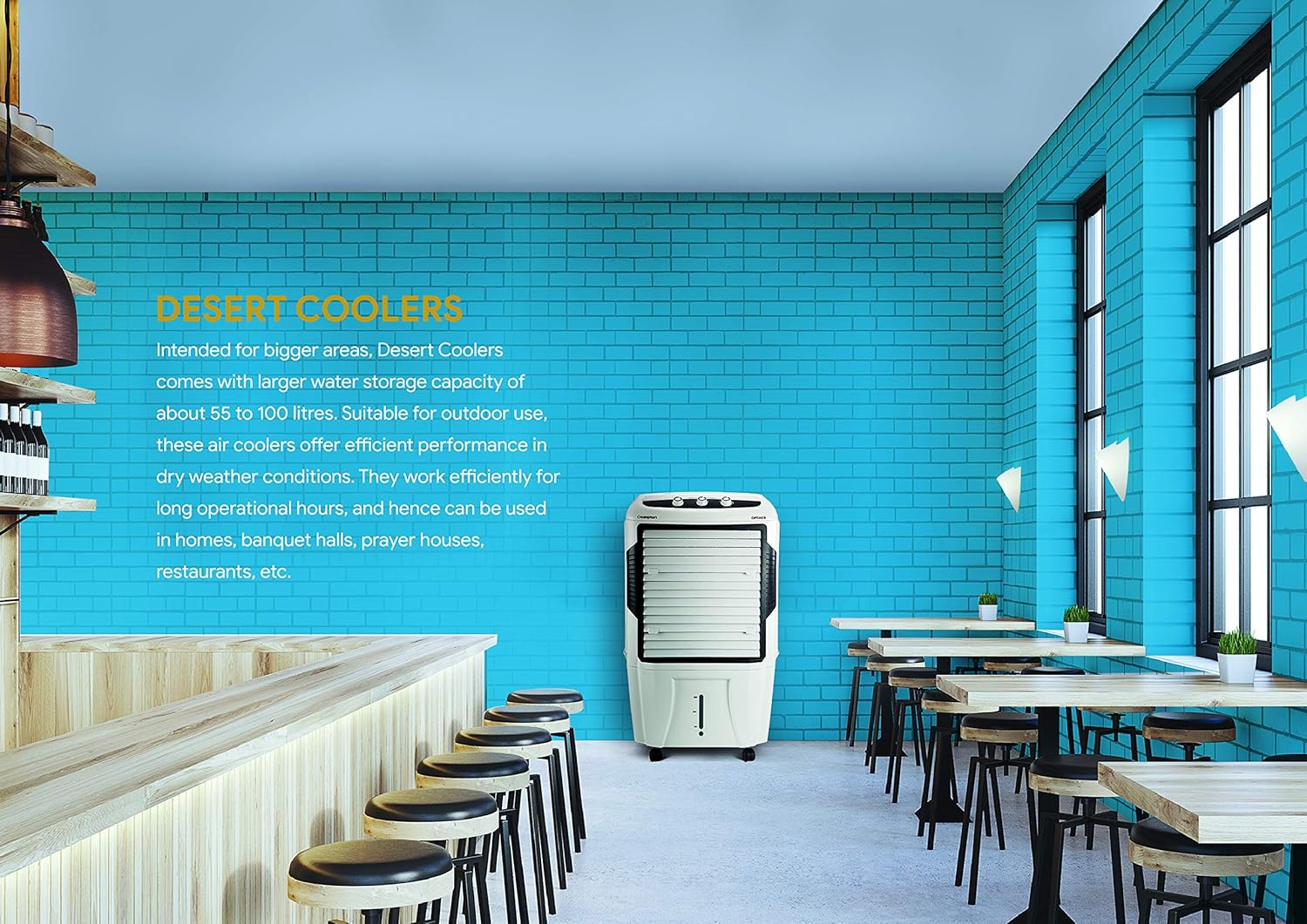 Crompton Optimus 65 Litre Desert Air Cooler | Auto-Fill & Drain | Humidity Control