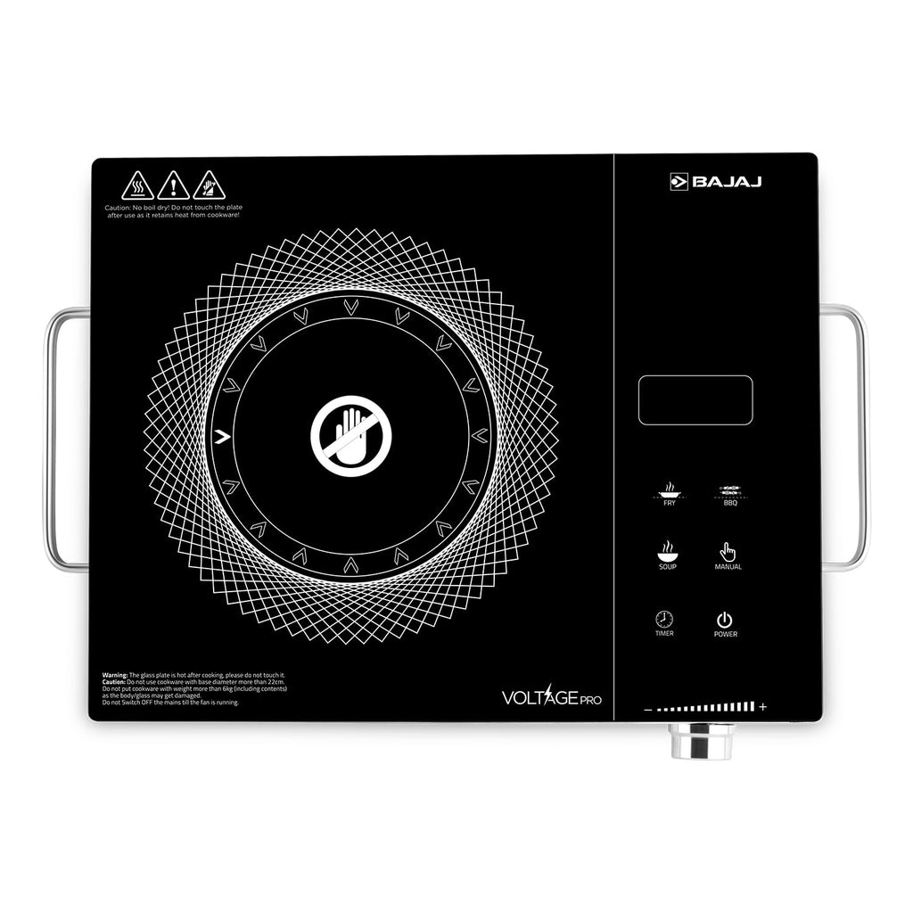 Bajaj IRX 220F Infrared Induction Cooktop | 2200 Watts | Black/Silver