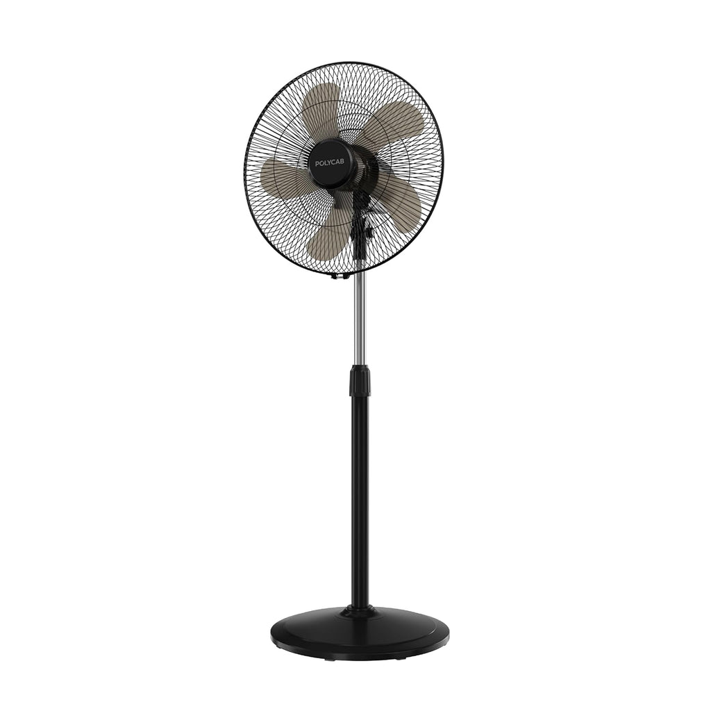 Polycab Optima Mini 400mm Oscillating Pedestal Fan ?Black?