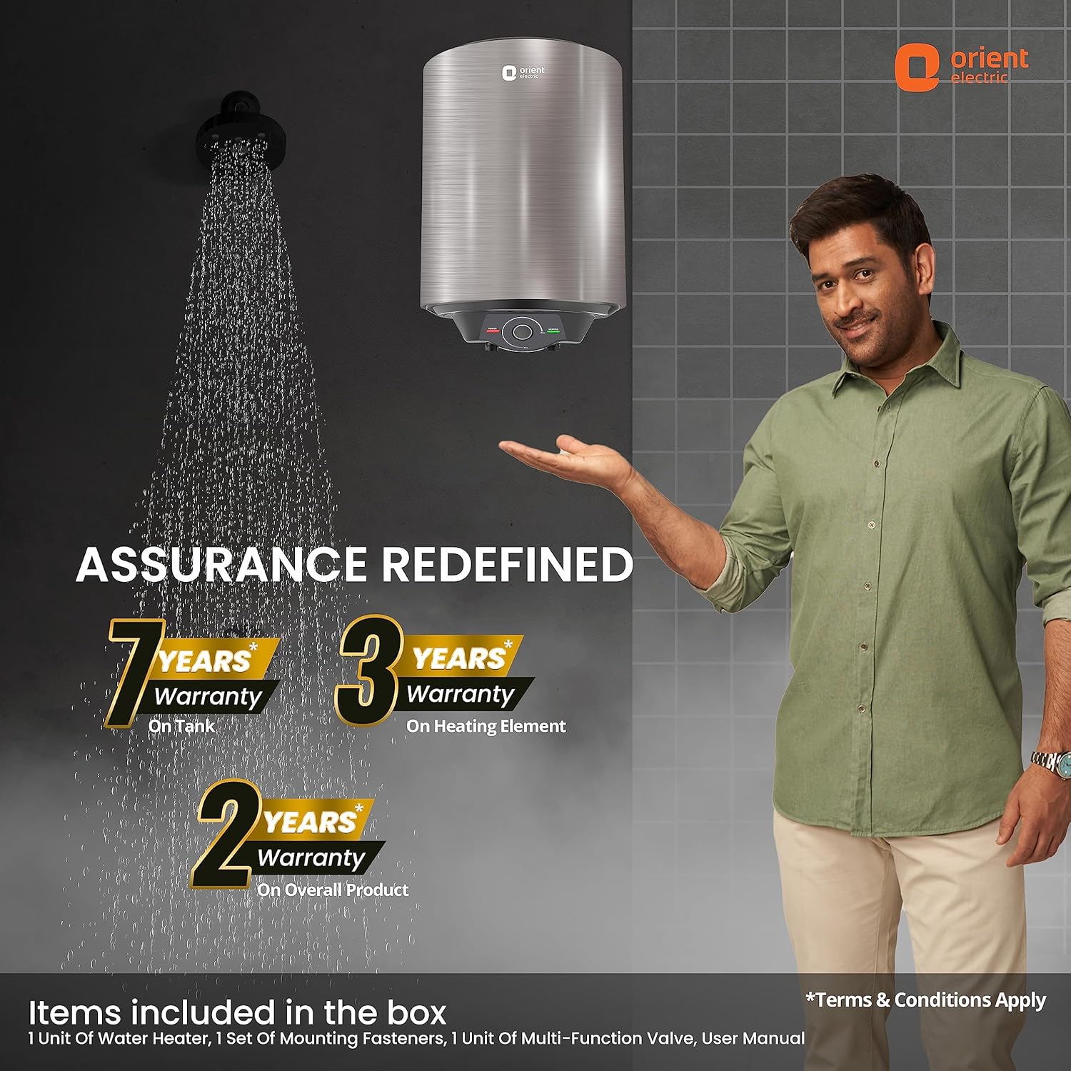Orient Electric Evapro PC+ has 7 years of warranty on tank , 3 years of warranty on heating element and 2 years of warranty on Overall product 