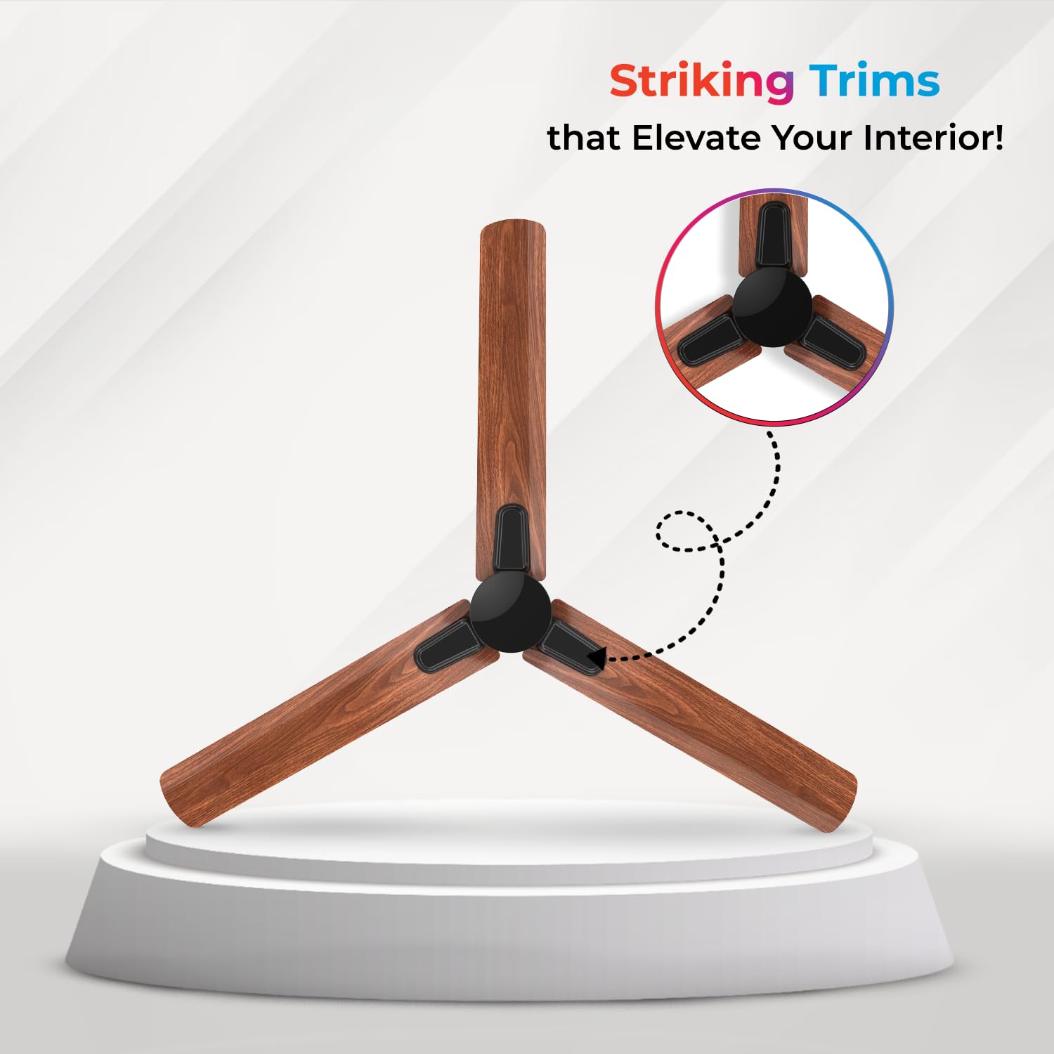Polycab Silencio Mini DLX 1200mm 5-Star Advanced BLDC Ceiling fan ?Maple Wood?