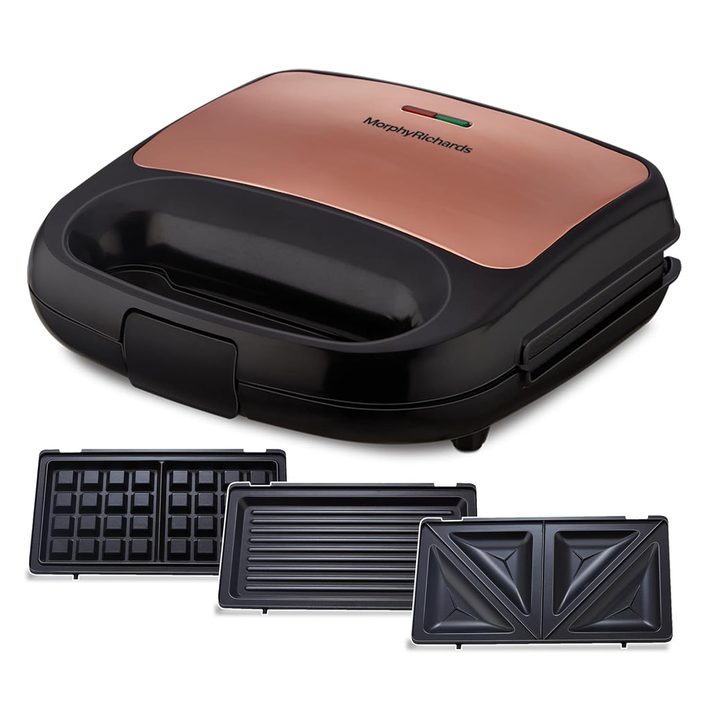 Morphy Richards 3in1 750-Watt Luxe Rose TWG (Toast Waffle Grill) Sandwich Maker