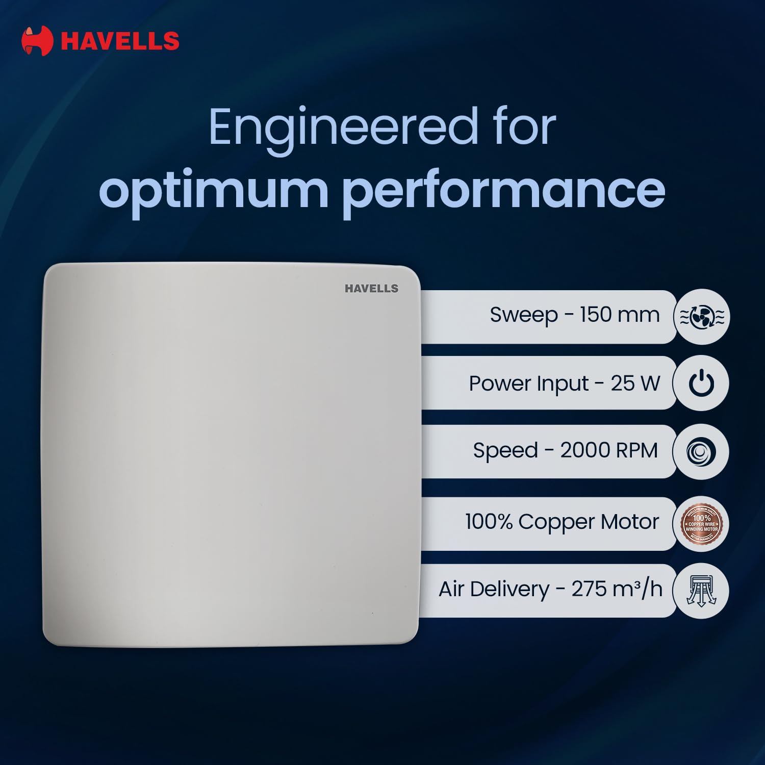 Havells Ventilair ZX 150mm Exhaust Fan (White)