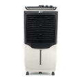  Orient Electric Avante 90 Litre Desert Air Cooler with white & grey color, featuring castor wheels for mobility and an ice chamber on the top front.