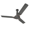 Ceiling fan with three blades on a white background