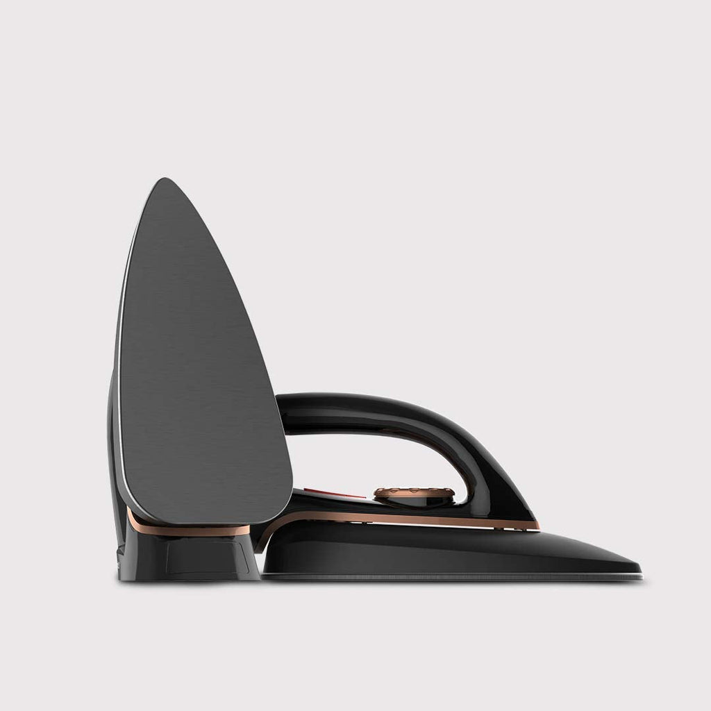 A black dry iron with slim structure