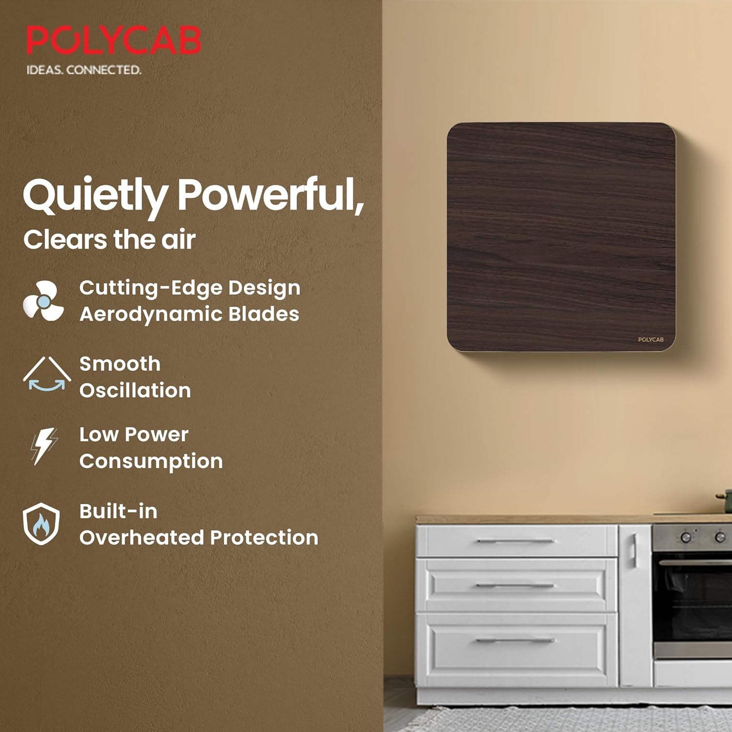 This exhaust fan has a quietly powerful air suction which clears the air