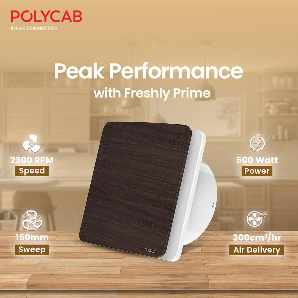 This exhaust fan has peak performance with freshly prime with 2300 RPM speed  and 500 watt power