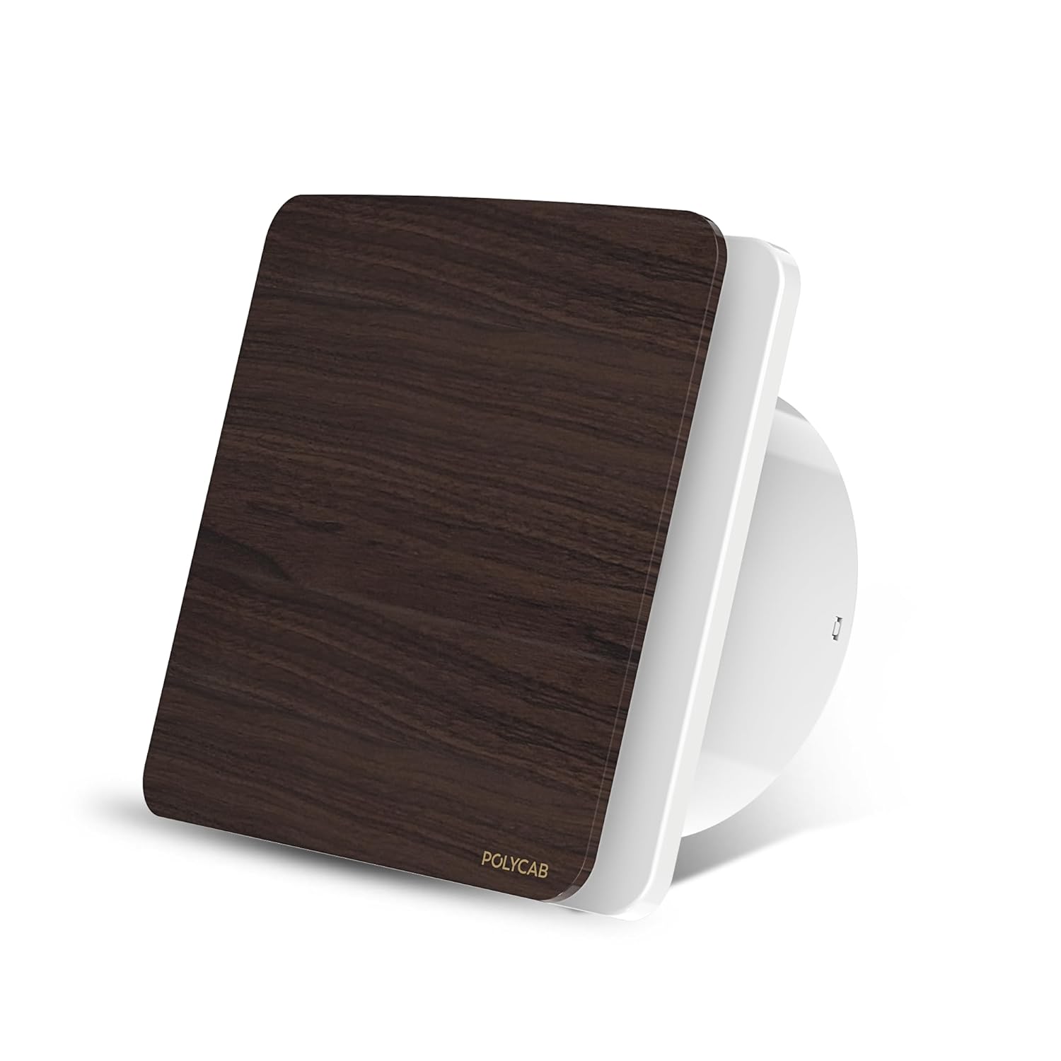 Polycab Fresly exhuast fan wood finish with white background
