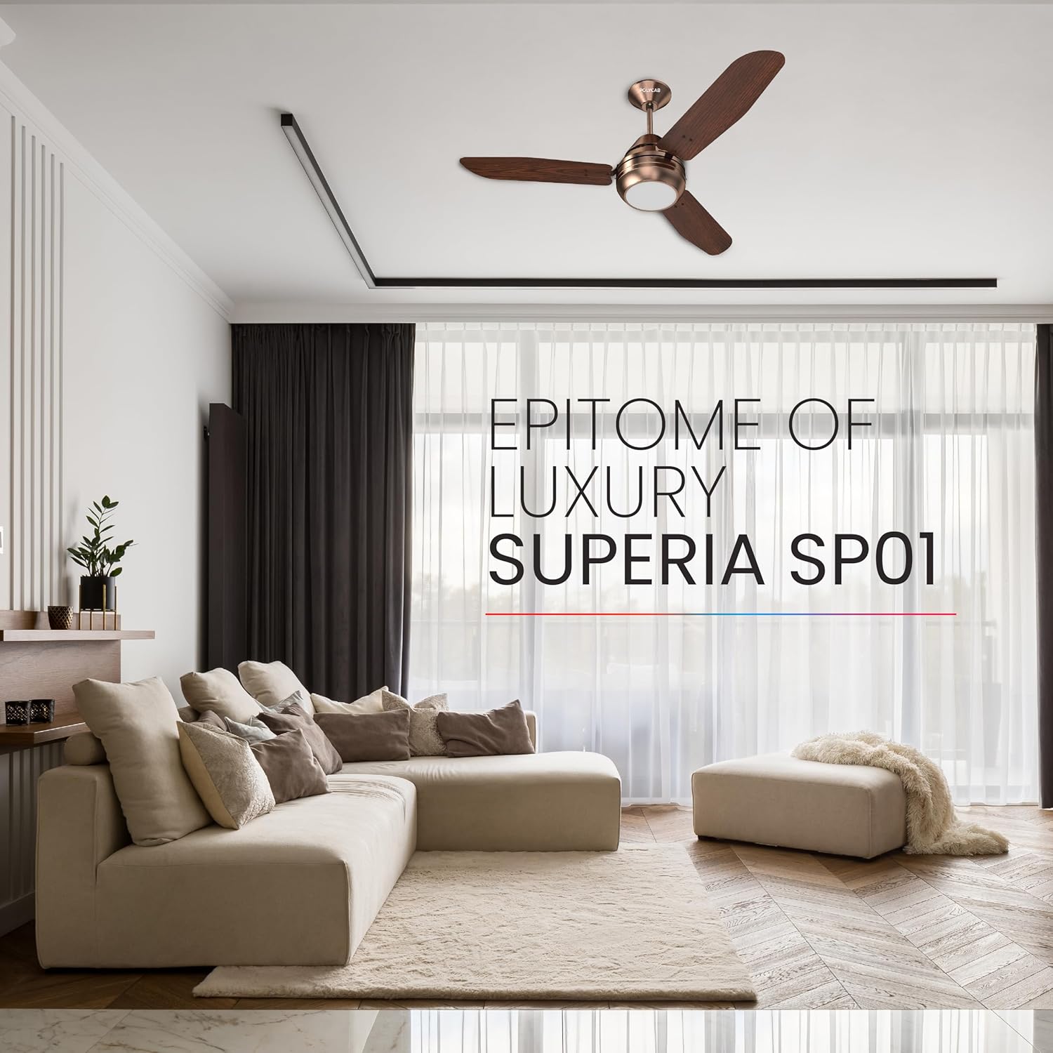 The Superia Sp01 ceiling fan has a epitome of Luxury Superia p01 ceiling fan