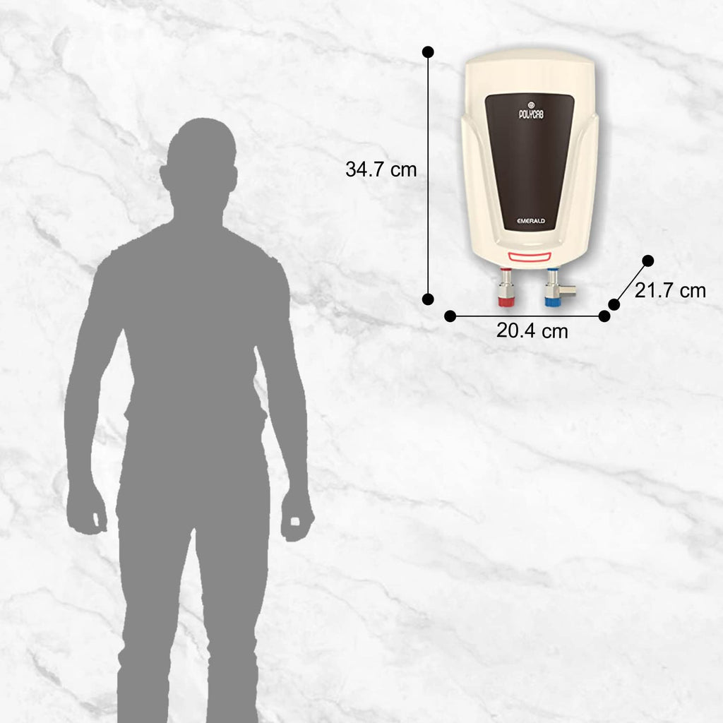 Polycab Emerald 3Ltr Electric Instant Water Heater (Ivory Grey Brown)