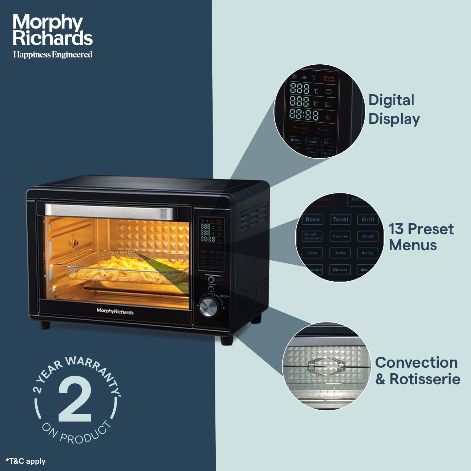 Morphy Richards 40RCAD Digital 40 Litre OTG Oven Toaster Griller (Deep Blue)