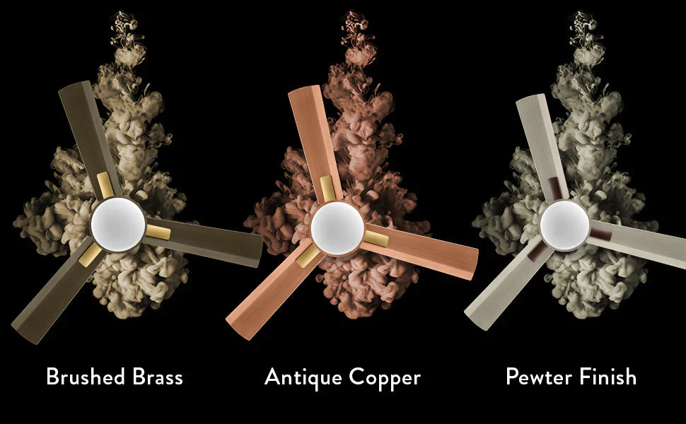 Orient Electric Spectra 1200mm Ceiling fan with remote comes in three colours Brushed Brass , Antique Copper and Pewter Finish 