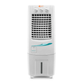 A white Orient Electric Supercool 30 Litre personal air cooler with a solid pattern.