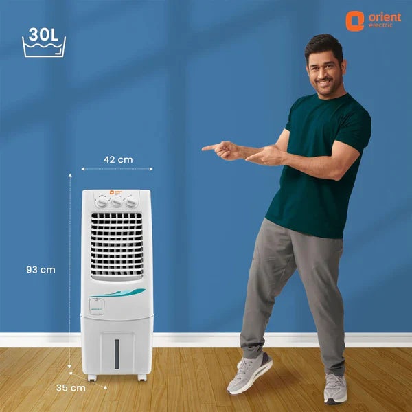 the Orient electric Super Cool 30L cooler 42cmx93cmx35cm