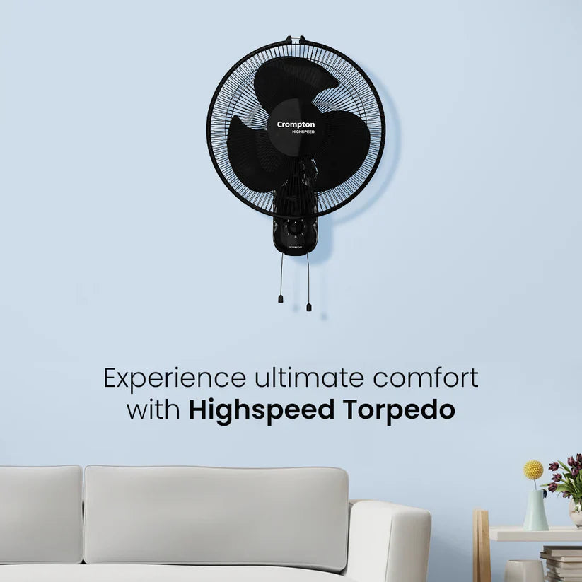 Crompton Torpedo Wall fan eperience ultimate comfort with high speed torpedo wall fan