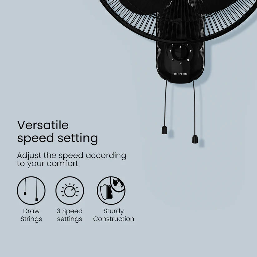 Crompton Torpedo wall fan has versatile speed seting with adjust he speed acoording to your comfort