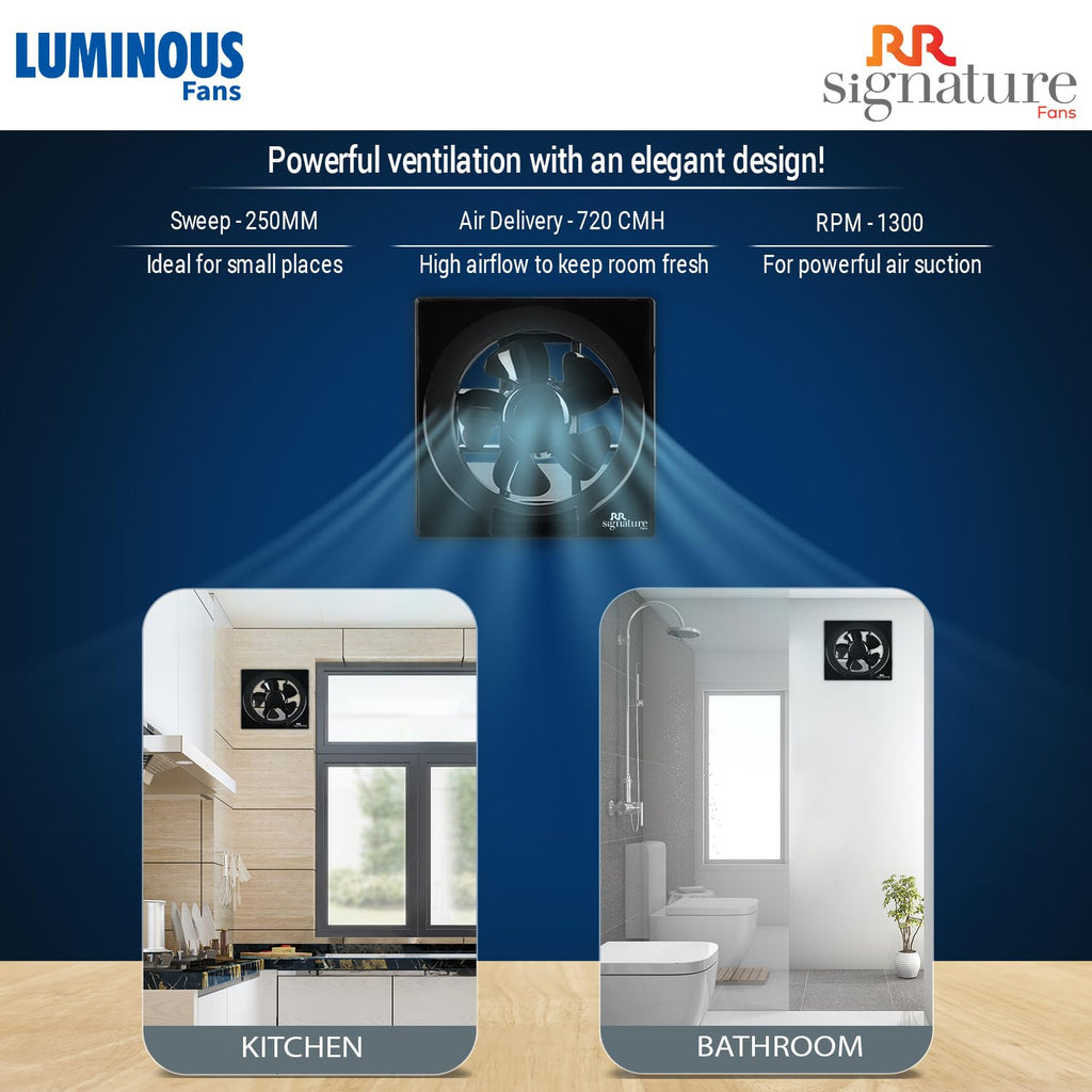 RR Signature Vento Deluxe 250mm Exhaust fan Black